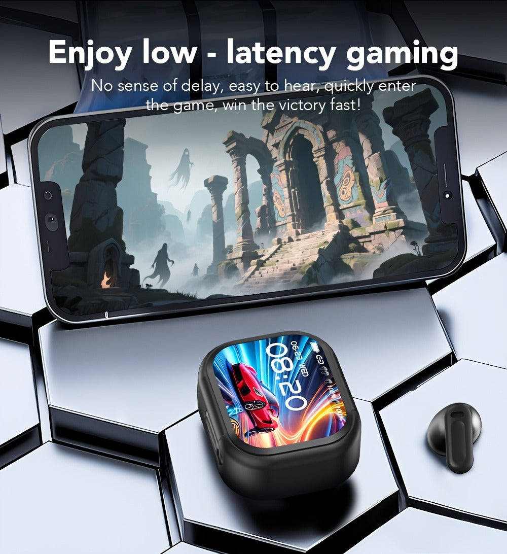 AI Translation Earphones Real-Time 134 Languages TWS Wireless Bluetooth Earbuds HTC NE20 HD Screen Touch Control High Fidelity Sound Long Battery Life for Travel Business Daily Wear
