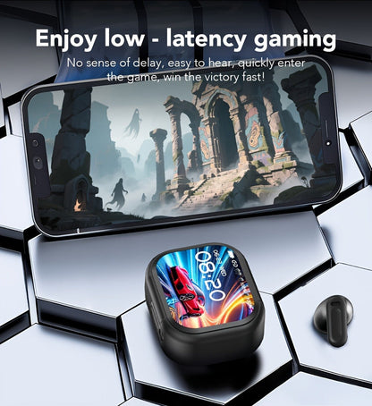 AI Translation Earphones Real-Time 134 Languages TWS Wireless Bluetooth Earbuds HTC NE20 HD Screen Touch Control High Fidelity Sound Long Battery Life for Travel Business Daily Wear
