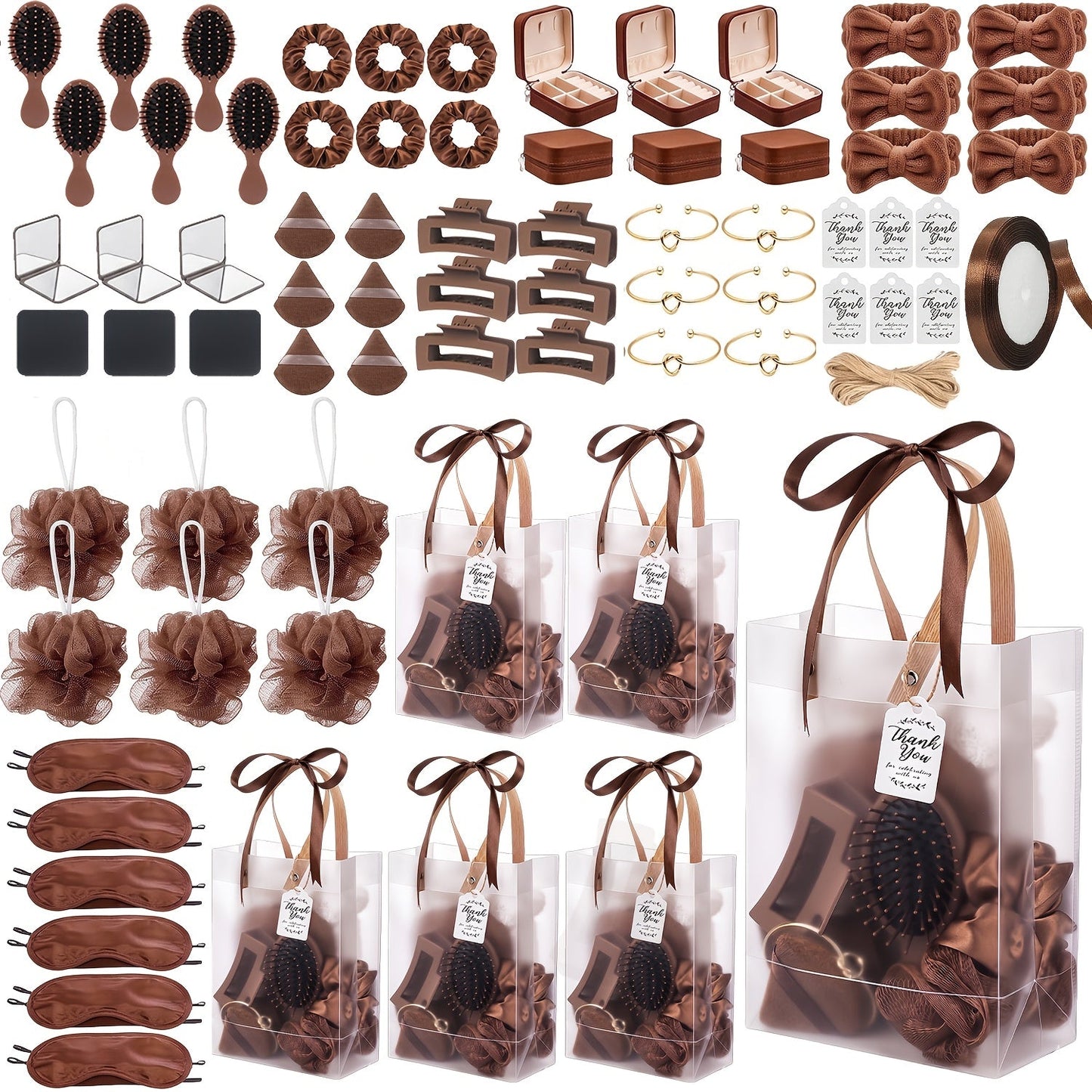 Party Favor Set for Women 74pcs – Wedding & Bridal Shower Gift Pack with Headbands, Bracelets, Jewelry Boxes, Mirrors & Beauty Accessories, Christmas Holiday Gift Bag for Her, Game Winner Prize