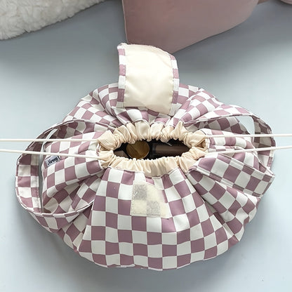 Makeup Bag – Drawstring Makeup Bag Wide Opening Flat Lay Oxford Fabric Machine Washable 12 Colors Travel Cosmetic Organizer Bag for…