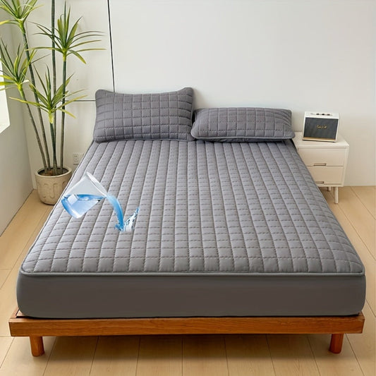 Quilted Waterproof Mattress Protector Soft Breathable Mattress Cover with Deep Pocket for Full Queen King - Solid Color Bedding Pad for Bedroom Guest Room Hotel Apartment School