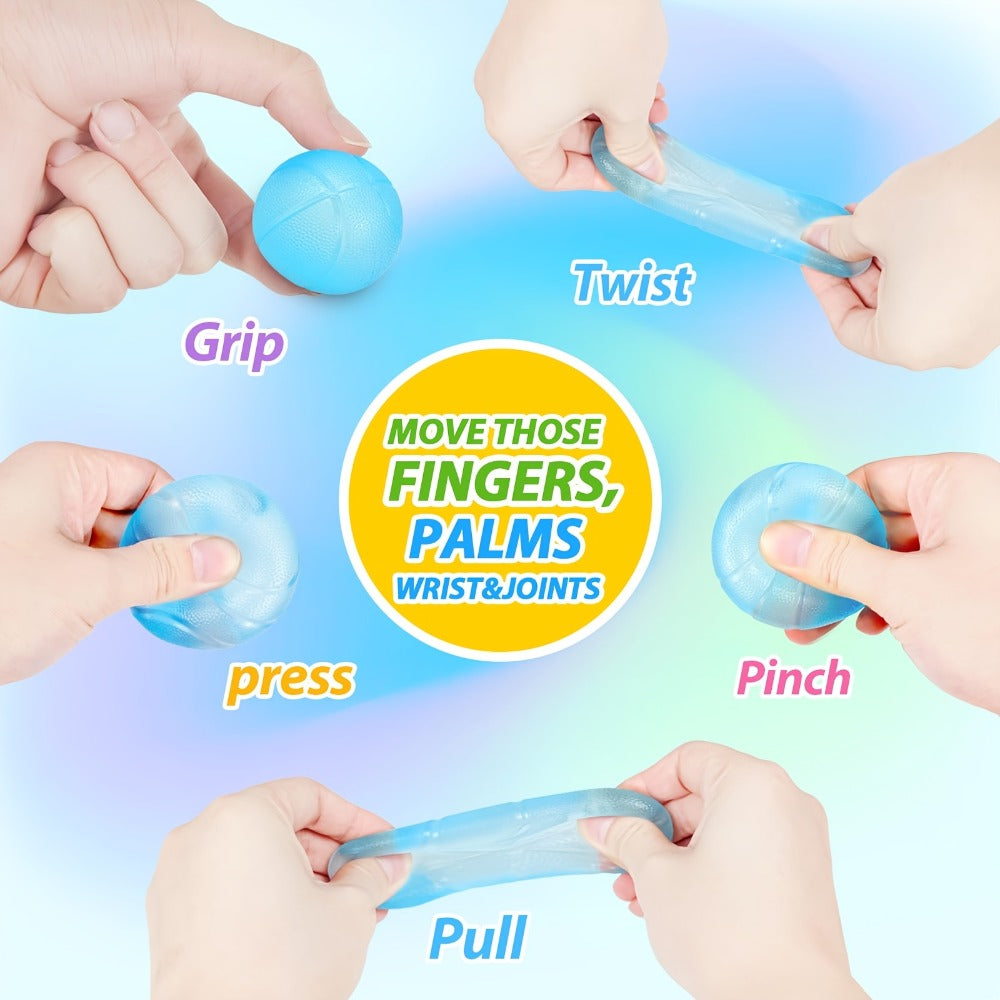Four-Piece Slow-Rise Foam Squishy Set with Two Butter Bars, One Basketball and One Football