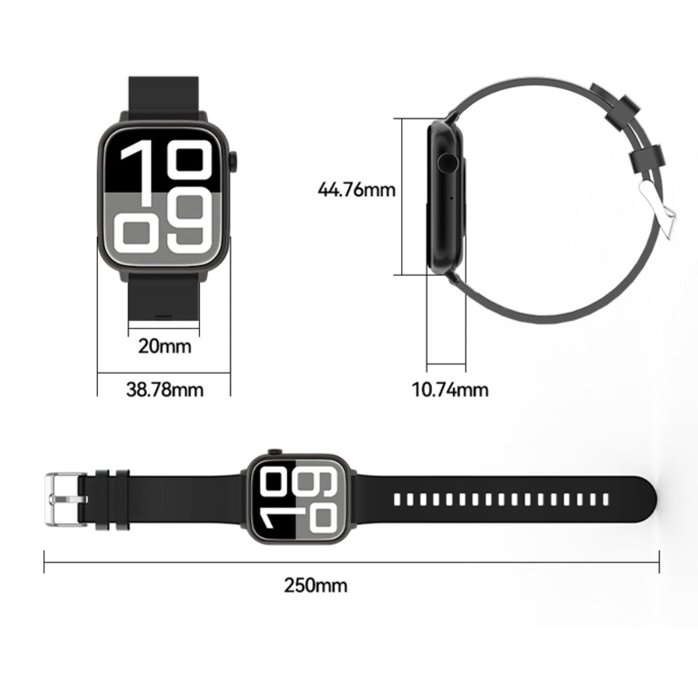 IP68 Waterproof Swimming Smartwatch Bluetooth Calling HD Display Music Control Sleep Health Monitor Long Battery Multi-Sport Modes iOS Android Compatible – Jet Black Blush Pink Silver Round