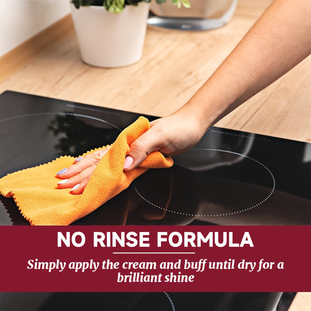 Ceramic Stove Cleaner Gel – Fast-Acting Stovetop Cleaner Removes Burnt-On Grease & Stains Without Scratching, Non-Toxic Non-Irritating Formula for Glass Ceramic Cooktop, Kitchen Cleaning Essentials
