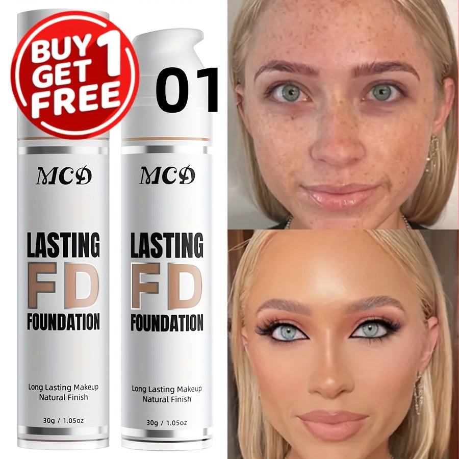Liquid Foundation 2pcs Set Full Coverage Concealer Natural Finish Long Lasting Lightweight Breathable Face Makeup for All Skin Types Women 9 Shade Options