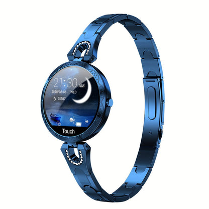 Smartwatch for Women with 1.09-Inch Round Touch Display, Rhinestone Bracelet and 100 Sport Modes