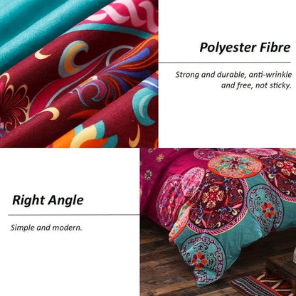 Bohemian Floral Quilt Set in Rose Red, Scarlet Red or Dark Pink with Twin, Queen and King Sizes
