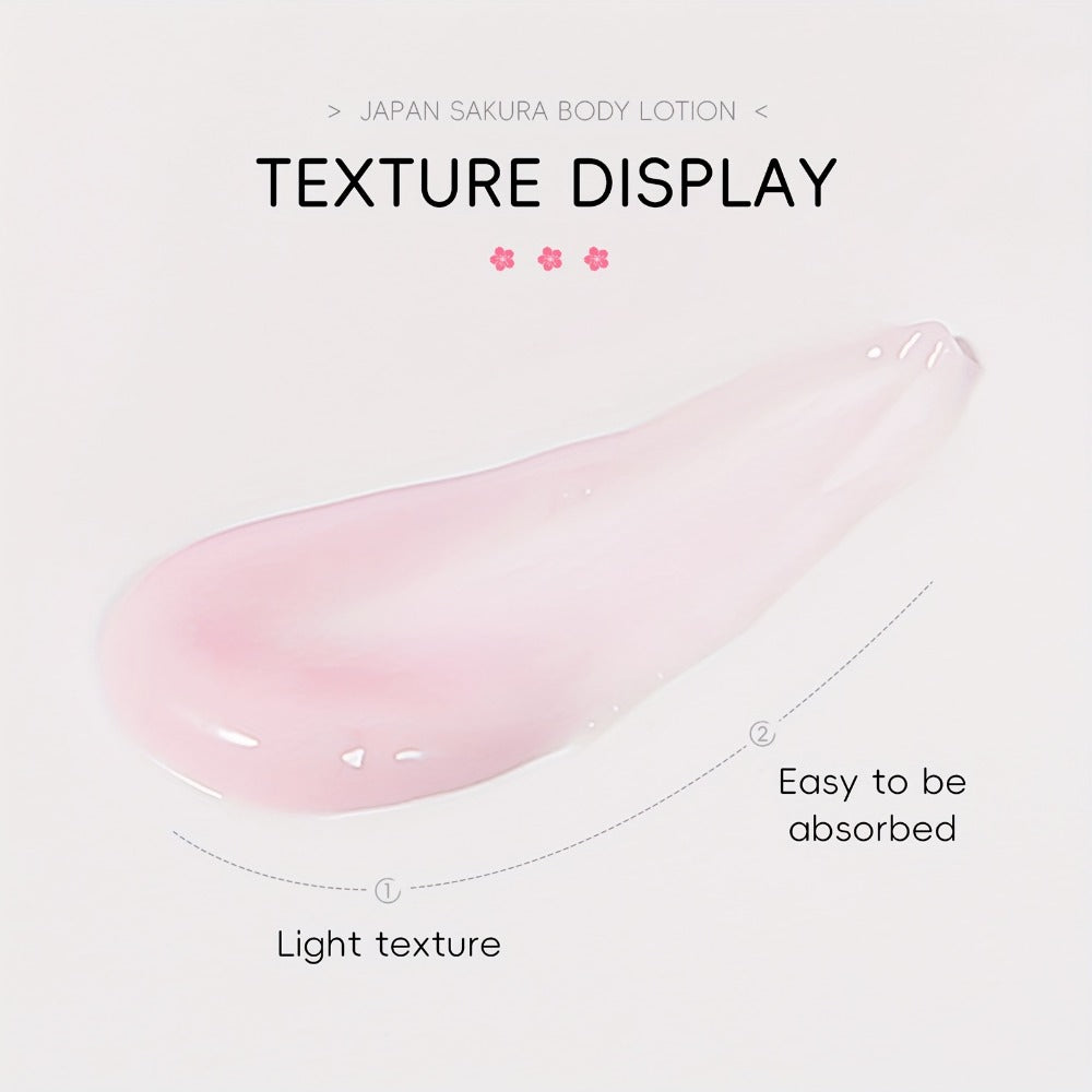 LAIKOU Sakura Body Lotion, 200g Pump Bottle with Vitamin C, Shea Butter and Rice Ferment Labels