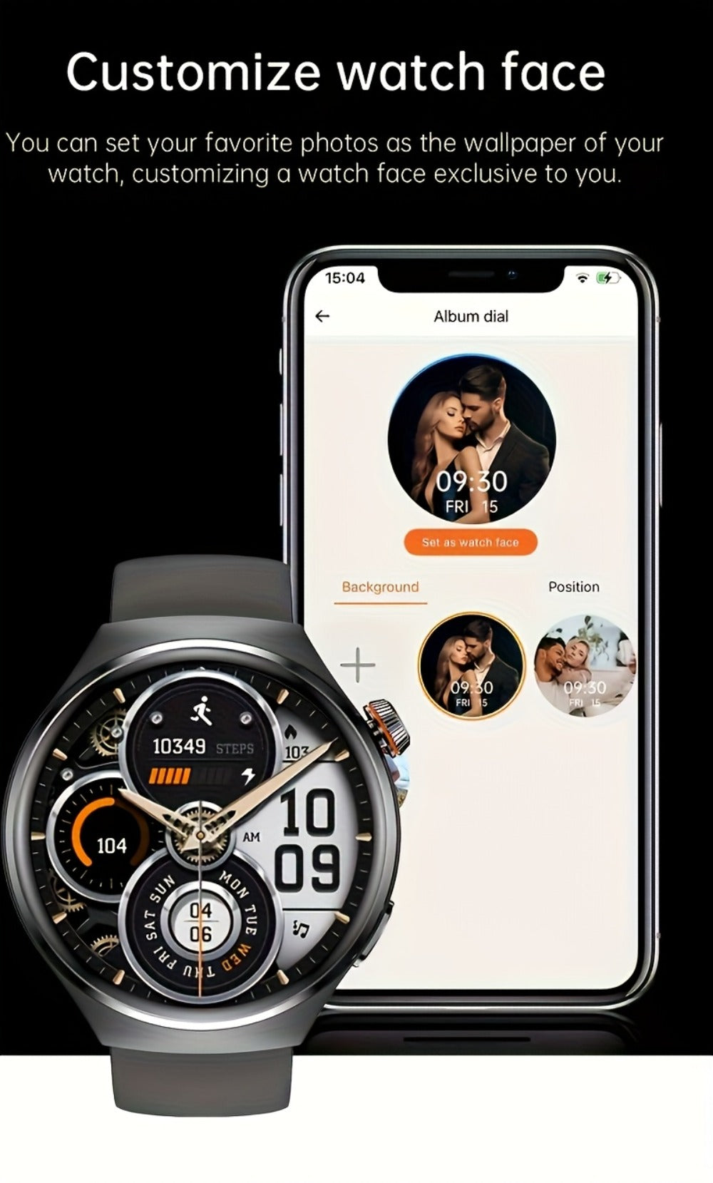 Smart Watch Hexagonal-Bezel 1.83-Inch Display with Wireless Calling, Custom Faces and Four Styles