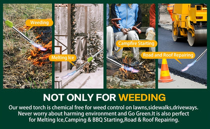 Propane Weed Torch | Flame Weeder Ice Melter Outdoor Roof Driveway