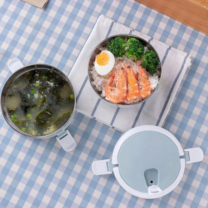 Stackable Bento Lunch Box, Stainless Steel Cylindrical Meal Container in 2-Layer, 3-Layer or 4-Layer Options
