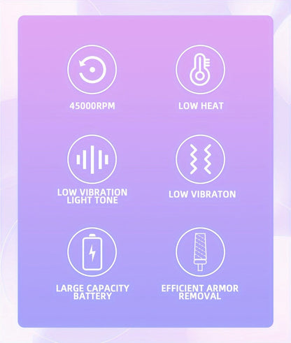 45000RPM Electric Nail Drill Machine Rechargeable Cordless with LCD Display Professional Nail File Drill for Acrylic Gel Nails Cuticle Removal Manicure Pedicure Polisher Home Salon Women Pink White