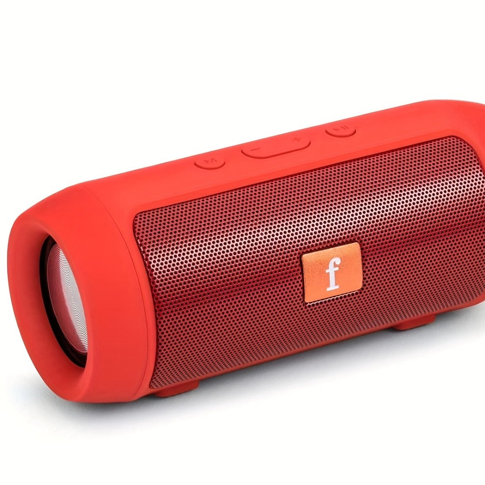 Bluetooth Speaker Cylindrical TWS Stereo-Pairing Model with USB Charging and Red or Black Color Options