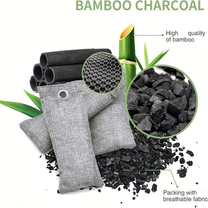 Bamboo Charcoal Air Purifying Bags Odor Absorber & Moisture Absorber Natural Activated Charcoal Odor Eliminator for Car Home Closet Shoe Refrigerator Pet Area Multi-Pack