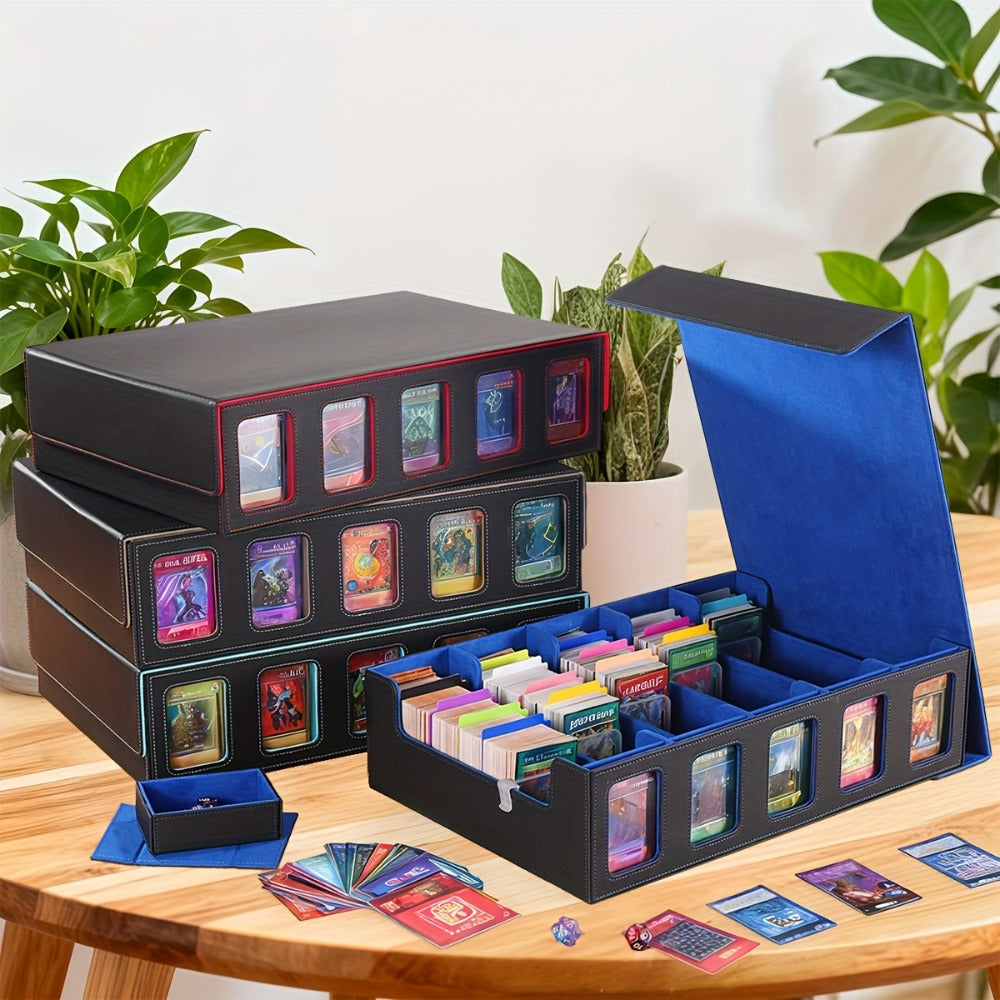 Front-Window Five-Row Collector Card Organizer with 24 Color Dividers, Five Clear Holders and Five Color Choices