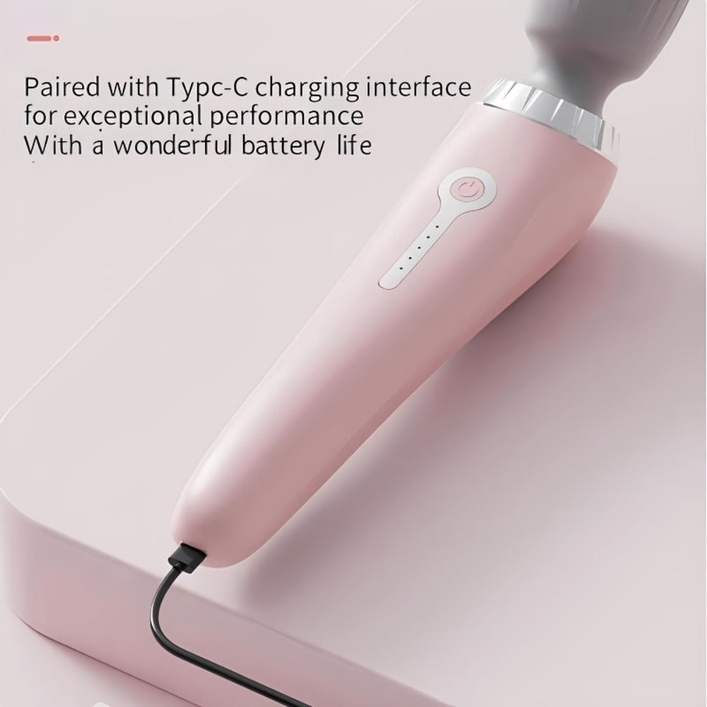 5-Speed USB Rechargeable Handheld Electric Massager Wand — Full Body Vibration Massage for Neck Back Shoulders Legs Waist Foot, Portable Cordless Relaxation Tool Gift for Women Men Athletes Seniors