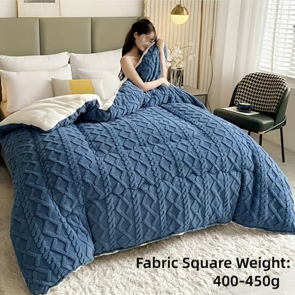 Textured Two-Face Comforter in Elegant Gray or Sapphire Blue with Twin, Full, Queen and King Sizes