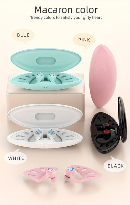 Wing-Style Ear-Hook TWS Wireless Earbuds with Oval Charging Case in Black, Green or White Options