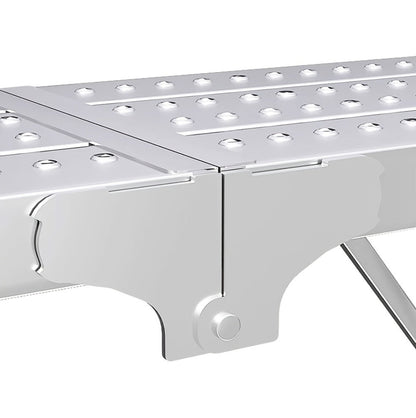 Adjustable Folding Scaffolding Work Platform, Portable Drywall Bench Step Ladder with Anti-Slip Feet & Safety Lock