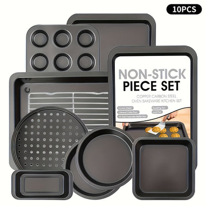 Copper or Black Bakeware Set in 5-, 6- or 10-Piece Options with Cake, Muffin and Loaf Pans