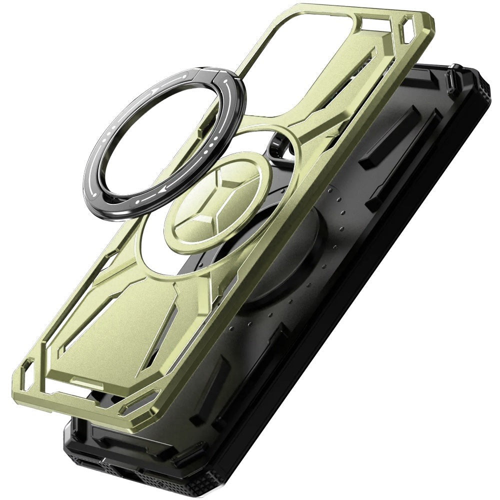 Phone Case Ring Stand Cover with Tempered Glass Protector for Moto G Power 5G 2025 in Five Colors
