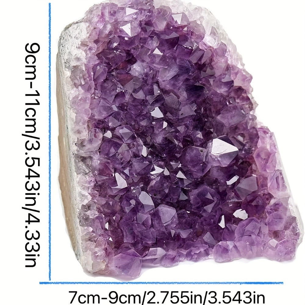 Purple Crystal Geode-Style Decor Cluster with Three Weight-Range Options and Polished Display Edges