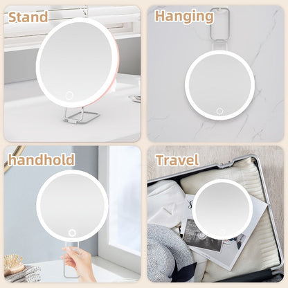 Rechargeable 30X LED Magnifying Mirror with 6-Inch Handheld Travel Design, Hanging Loop and Two Options