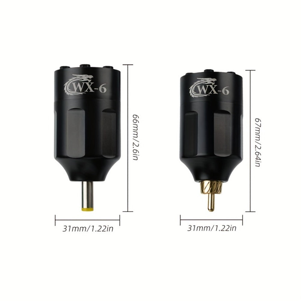 WX-6 Rechargeable Tattoo Power Supply with LED Display and Four RCA or DC Color Configurations