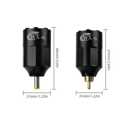 WX-6 Rechargeable Tattoo Power Supply with LED Display and Four RCA or DC Color Configurations