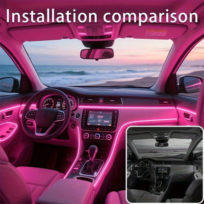 7-Color LED Car Interior Light Strip 118" Flexible USB 5V App Control Music Sync RGB Neon Ambient Lighting for Dashboard Center Console Decoration, Cars Trucks SUVs Tech Enthusiast Upgrade