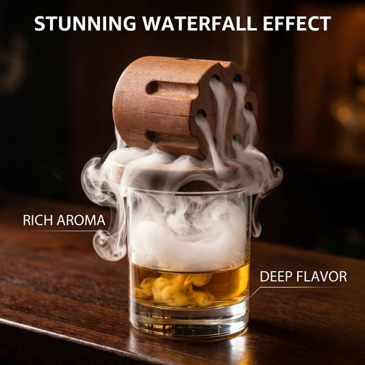 Whiskey Smoker Kit with 4 Wood Chip Flavors & Filters – Cocktail Smoker Set, Whiskey Gifts for Men, Dad, Birthday, Father's Day, Christmas (No Butane)