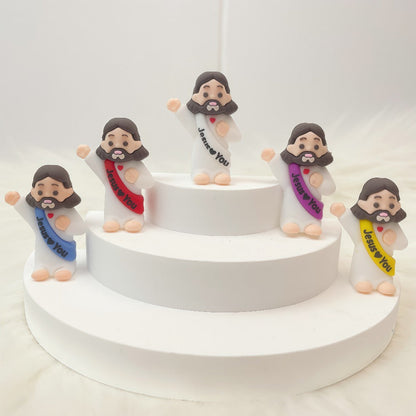 Party Decorations 160-Piece Religious Mini Figure and Banner Set with Mixed Colors and Random Patterns