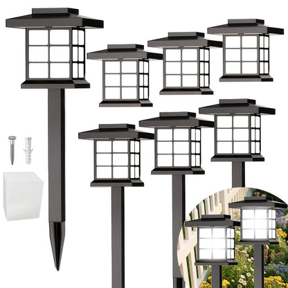 Solar Garden Lights Pathway Stakes in 6/12/24-Piece Sets with Warm, Cool or Multicolor Options