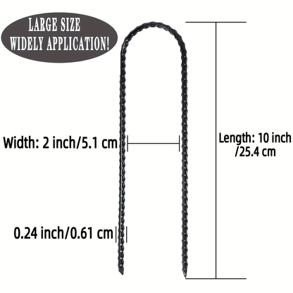 U-Shaped Trampoline Ground Anchor Stakes with 10-Inch Pictured Length and 12- or 24-Piece Checkout Options