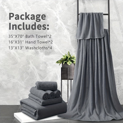 Extra Large Bath Towel Set 8 Piece 750GSM 35x70 Inch - Ultra Soft Luxury Thick Lightweight Highly Absorbent Fast Dry Oversized Bath Sheet | 15 Colors | Bathroom Gym Daily Use Adult