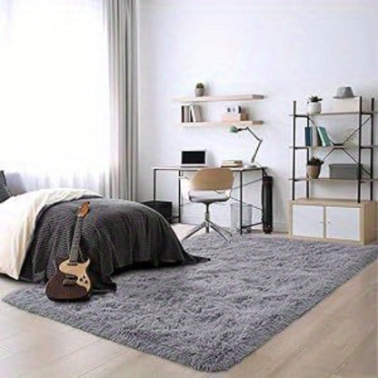 Gradient and Solid-Color Plush Shag Area Rug in 4 x 6, 5 x 8 or 6 x 9-Foot Checkout Options