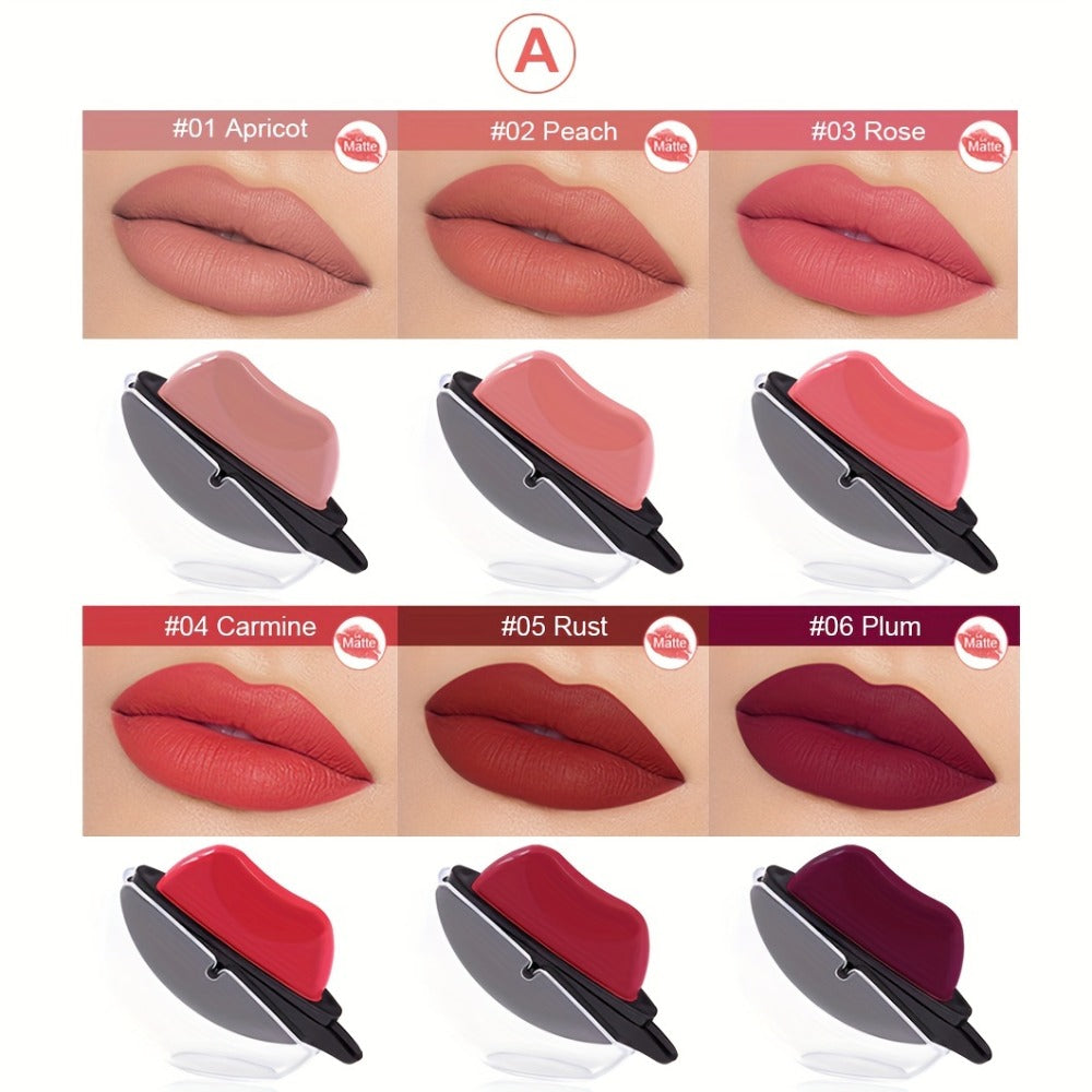 Color Changing Lipstick Set 6pcs Matte pH Reactive Lip-Shaped with Jasmine Scent - Non-Fade Long-Lasting Velvety Formula, Multi-Shade Lip Makeup Gift Set for Women & Girls