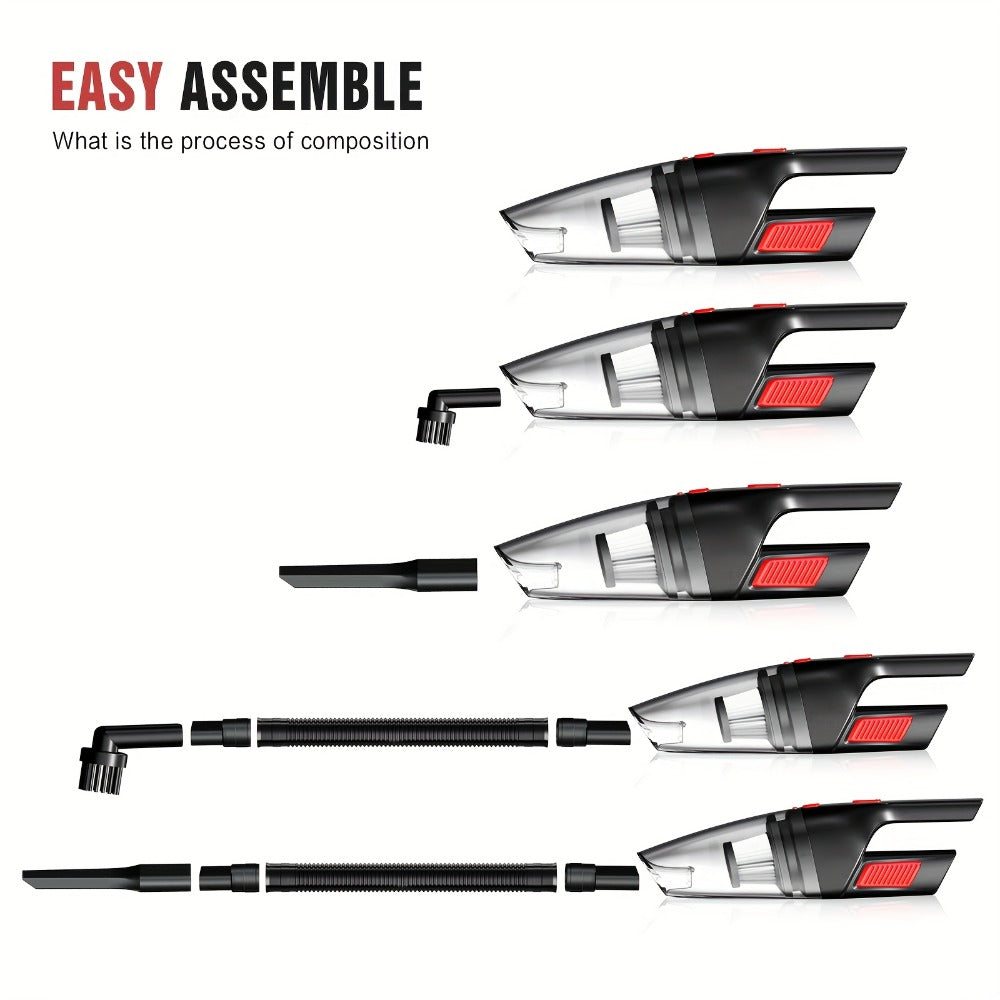 Cordless Handheld Vacuum Cleaner with Three Color Checkouts, Crevice Nozzle and Compact Dust Cup