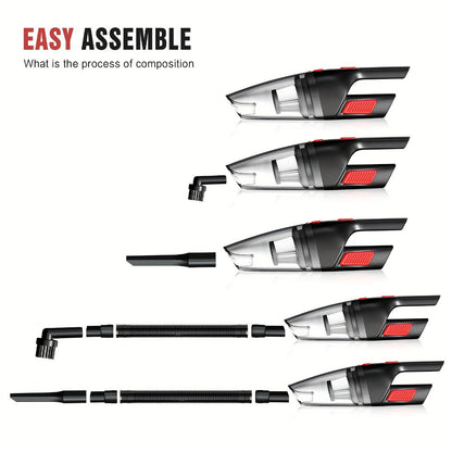 Cordless Handheld Vacuum Cleaner with Three Color Checkouts, Crevice Nozzle and Compact Dust Cup