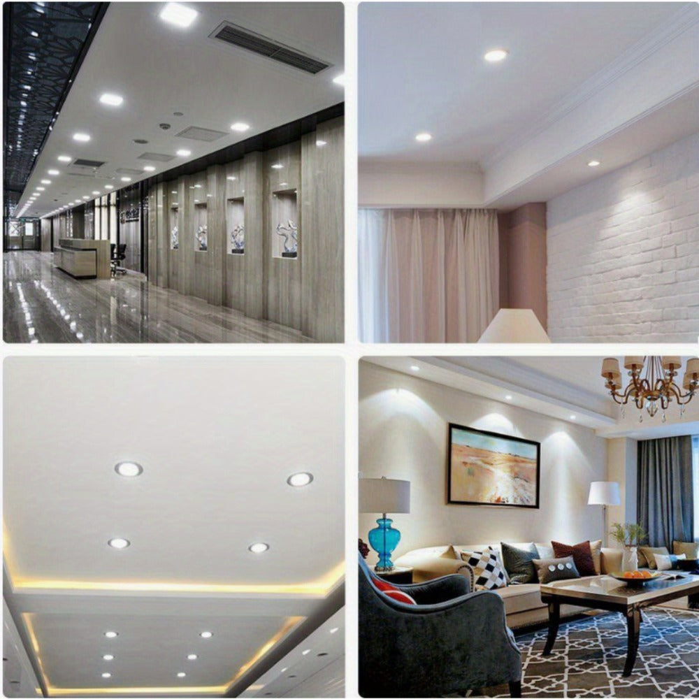 6 Inch LED Recessed Light 5CCT Selectable Dimmable - 12W 1050LM, 2700K-5000K, ETL Listed Slim Canless Downlight for Kitchen, Bedroom, Living Room & Office (6 / 24 / 48 / 72 / 96 Pack)