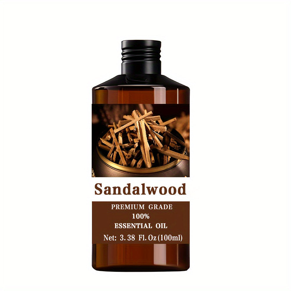 Essential Oil Sandalwood Aroma in 100ml Dropper Bottle for Diffuser, Massage and Meditation Use