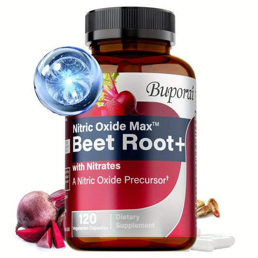 Dietary Supplement Beet Root Capsules with Source-Listed Nitrates, Black Pepper and Antioxidants, 120 Count
