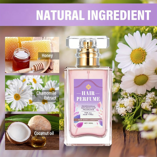Alcohol-Free Hair Perfume Spray for Women with Squalane & Pheromone Floral Scent — Nourishing Hydrating Hair Shine Oil Mist, Long-Lasting Sweet Fragrance, 50ml