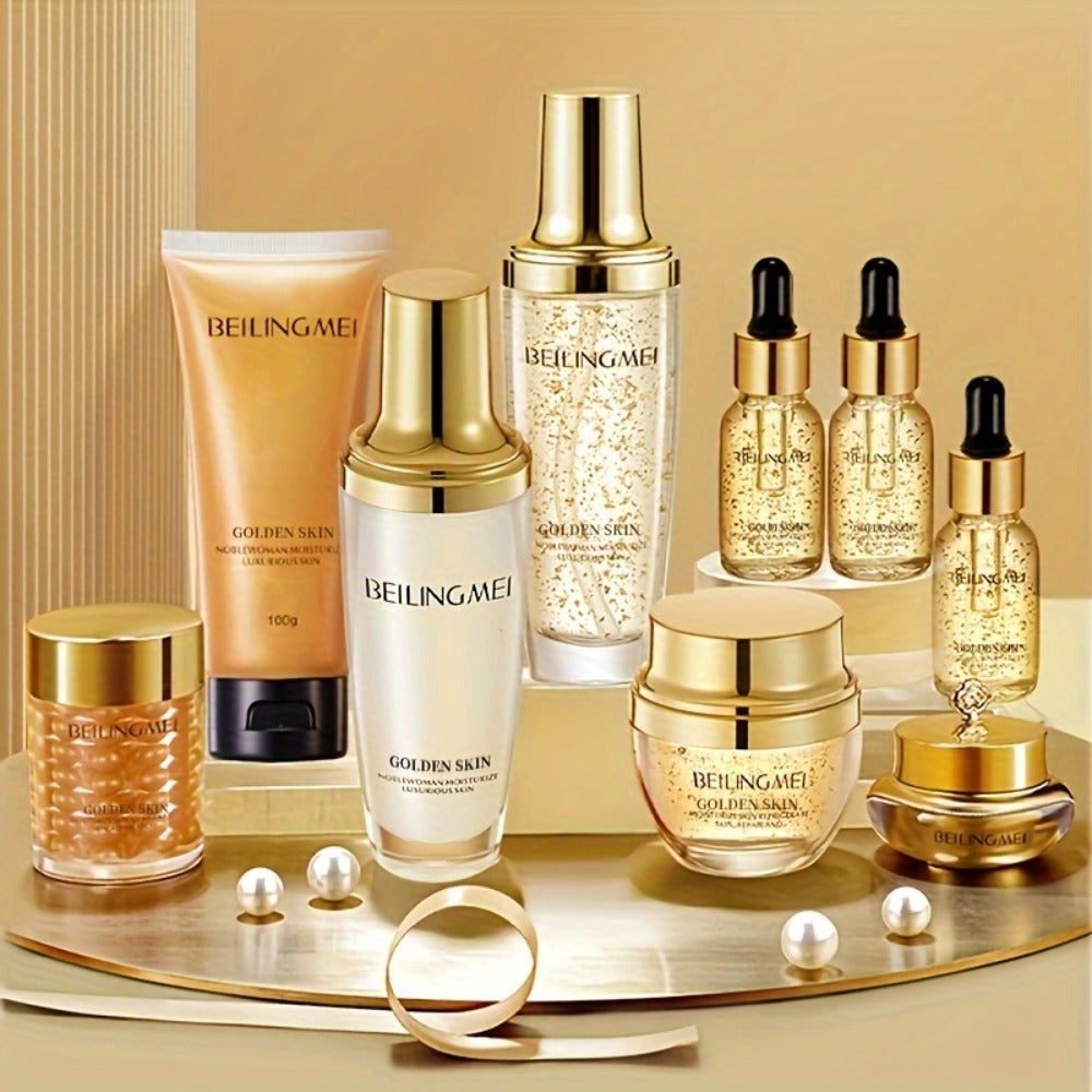 Korean Skincare Set 9pcs for Women Collagen Hyaluronic Acid Niacinamide Hypoallergenic Moisturizing Firming Brightening All Skin Types Gift Set