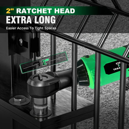 12V Cordless Ratchet Wrench Set 3/8" Drive | 40 Ft-lbs Torque, Variable Speed Trigger, Lithium-Ion Battery, 7 Sockets Included