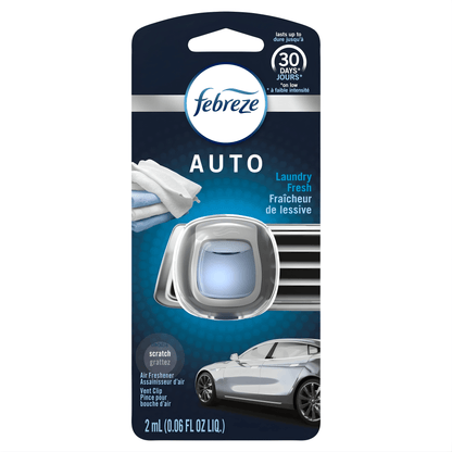 Car Vent Clip Air Freshener 3-Pack – Febreze Auto Odor Eliminator, Unstopables Fresh, Evening Woods & Laundry Fresh, 30-Day Scent for Cars & Trucks