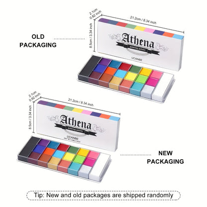 Oil-Based Face Body Paint Palette 20 Colors 168g - Halloween SFX Makeup Kit Black White Flash Tattoo Cosplay