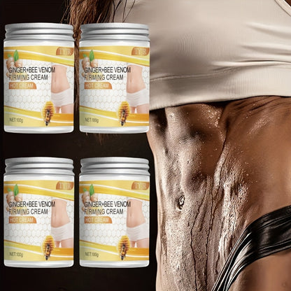 Body Cream Four 100g Jars with Ginger, Bee Venom, Aloe and Lavender for External Body Massage