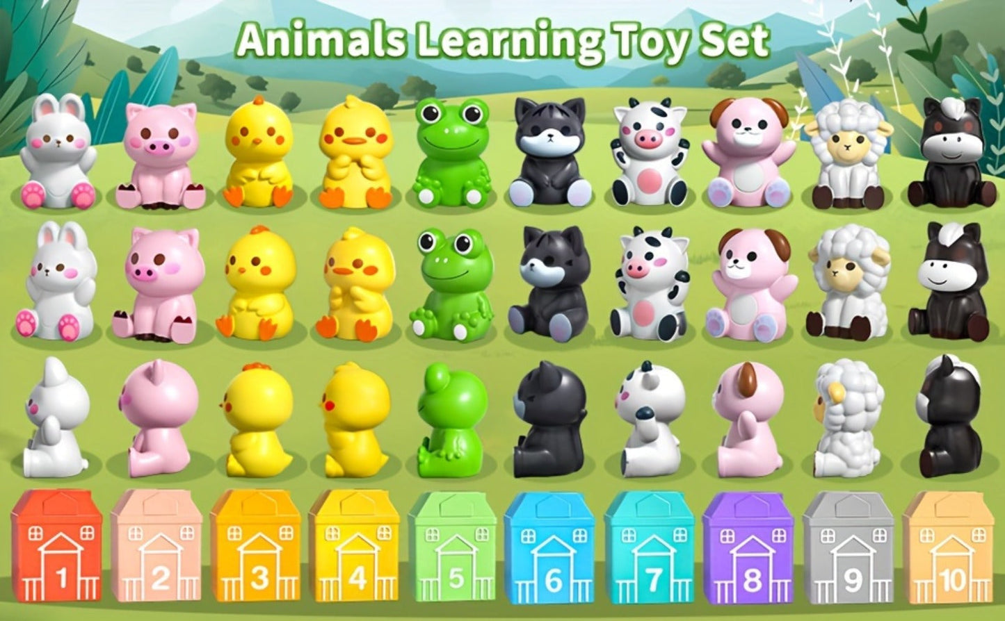 Farm Animal Toys Set 20 Colorful Figures – Educational Barnyard Playset for Toddlers Boys Girls Ages 3+, Animal Recognition Fine Motor Skills Imaginative Play, Birthday Christmas Easter Gift Kids
