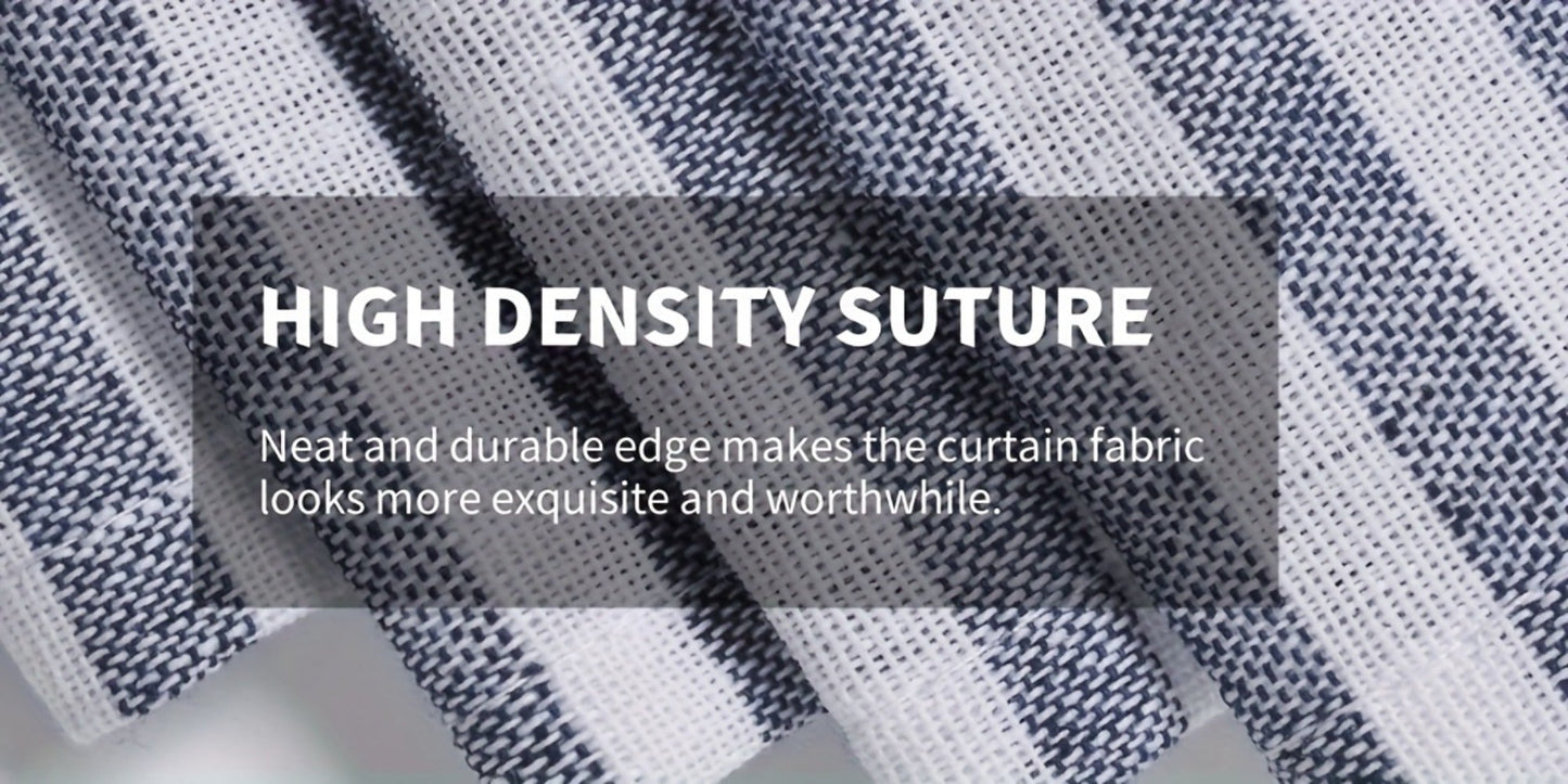 Semi Sheer Curtains Bohemian Linen Cotton Patchwork Grommet Top Window Drapes for Bedroom Living Room Kitchen Bathroom Cafe - Boho Country Cottage Style 4 Seasons 1 or 2 Panels